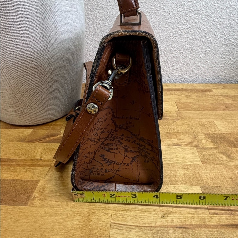 Patricia Nash Cassano Signature Map Leather Top Handle Crossbody - Picture 10 of 10